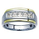 Men's 14k white and yellow gold diamond ring