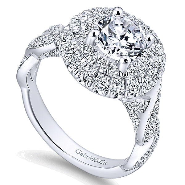 14K White Gold Diamond Engagement Ring ER12800R4W44JJ