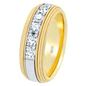 14k White Gold and Yellow Gold Men's Ring
