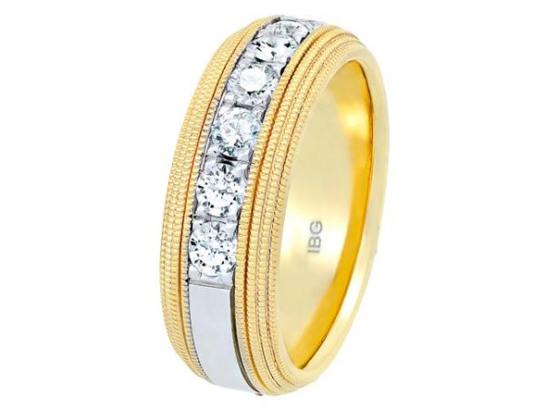 14k White Gold and Yellow Gold Men's Ring