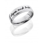 Handwriting and Polished Men's Ring