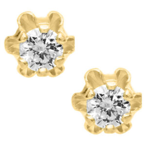 14k Yellow Gold Diamond Earrings