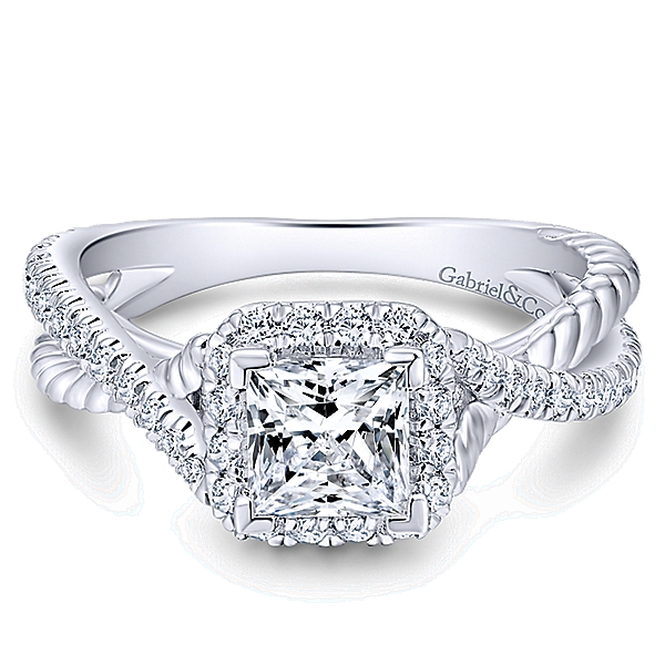 14k White Gold Riata Engagement Ring
