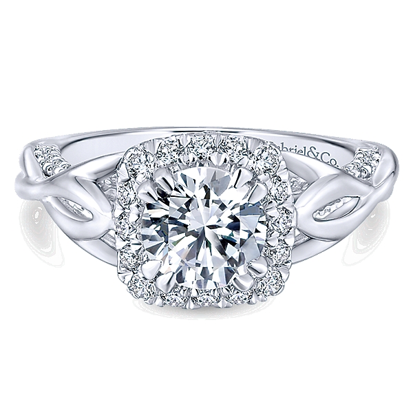 14k White Gold Infinity Engagement Ring