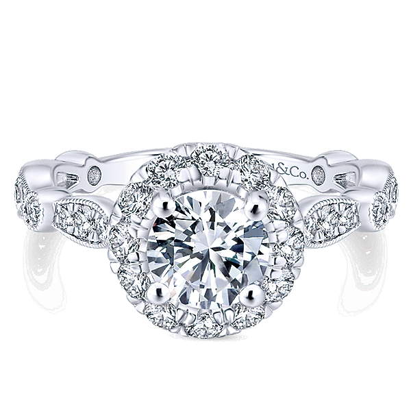 14k White/pink Gold Blush Engagement Ring